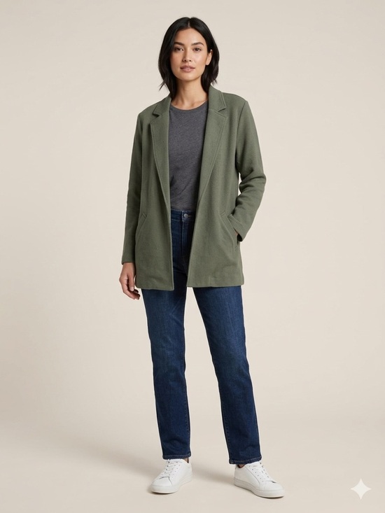 Matty M Jackets & Blazers - Matty M Olive Green Knit Boyfriend Blazer NWT Size XL